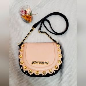 Batsey Johnson heart purse polka dot shoulder bag black pink gold Kawaii cute